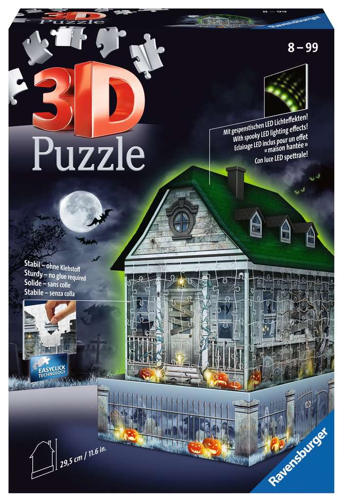 216 Pièces 3D Puzzle Ravensburger Night Edition Maison hantée