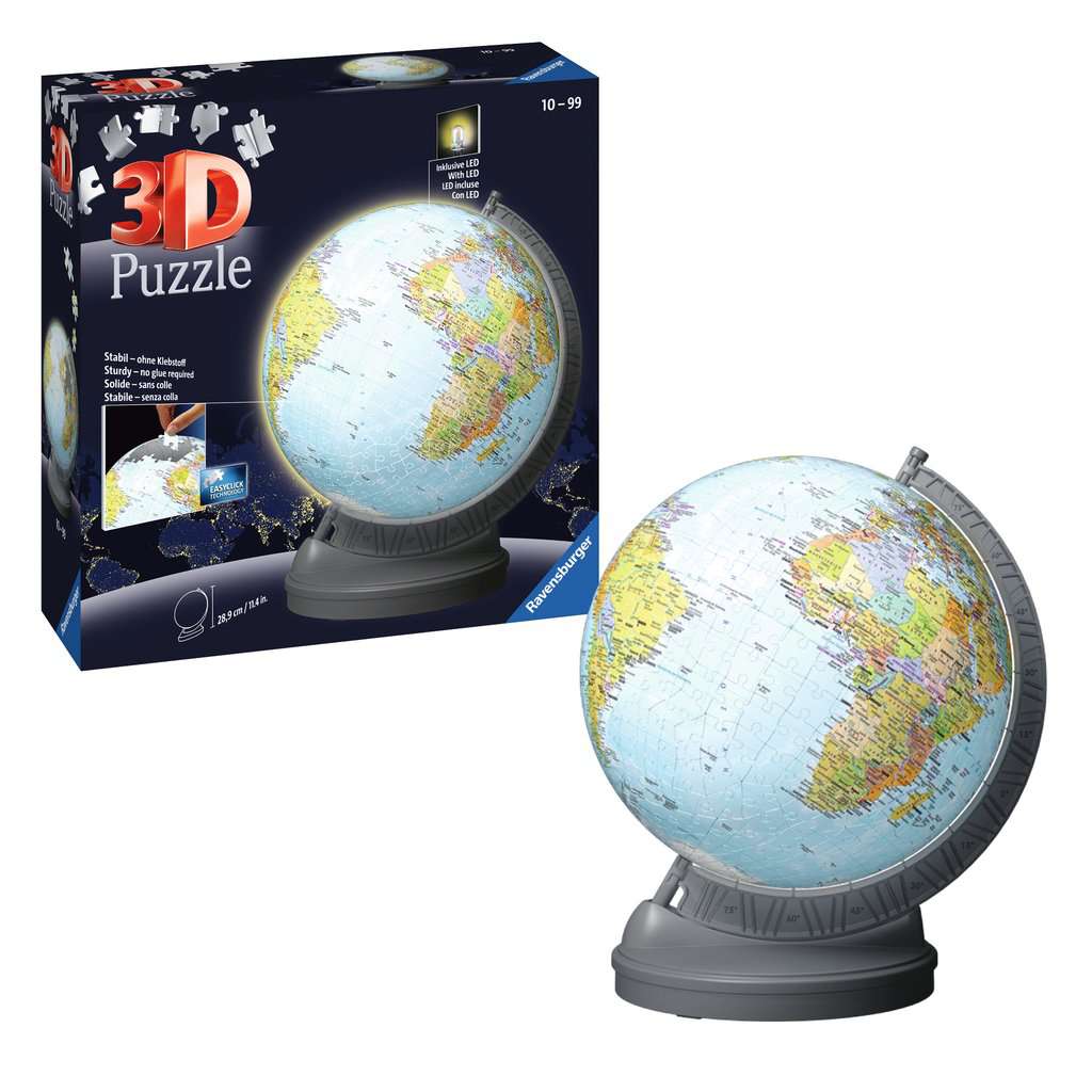 Puzzle-Ball Globe with Light 540pcs, 3D Puzzle Balls