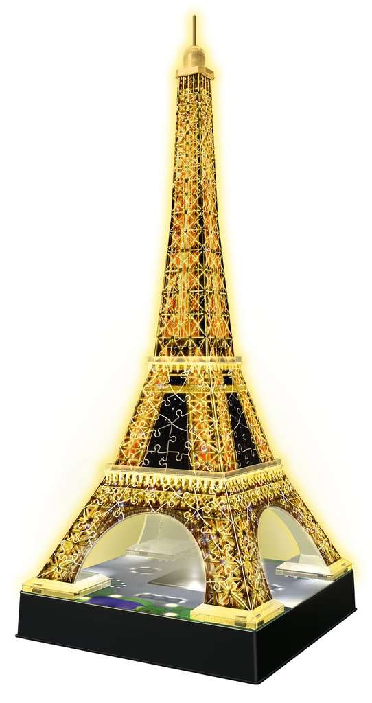 Night of the Eiffel Tower  Modern Wooden Puzzle w/ LED Lights