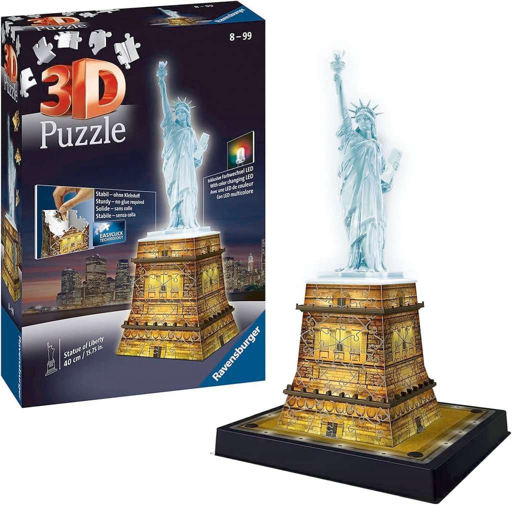 Statue of Liberty Night, 3D Puzzle Buildings, 3D Puzzles, Products