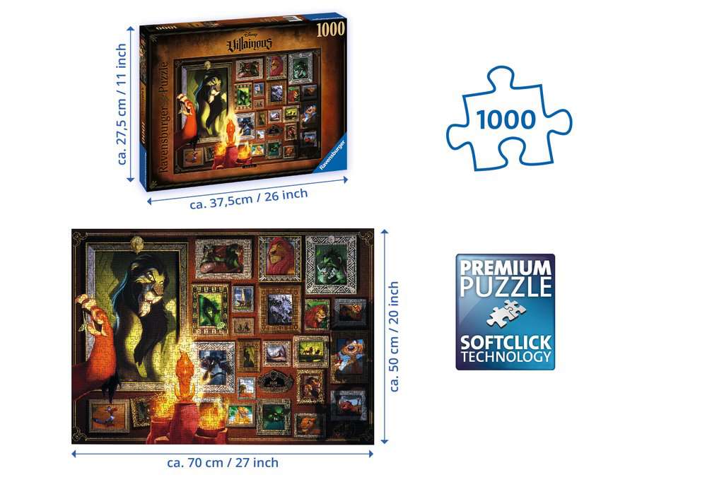 Disney Villainous - Puzzle Roi lion Scar (1000 pièces) - Puzzle - LDLC