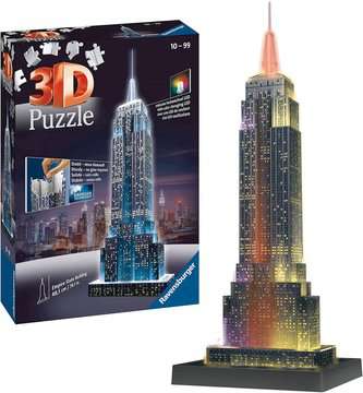 Ravensburger Eiffel Tower 3D Jigsaw Puzzle for Adults and Kids Age 10 Years  Up - Night Edition with LED Lighting - 216 Pieces - No Glue Required